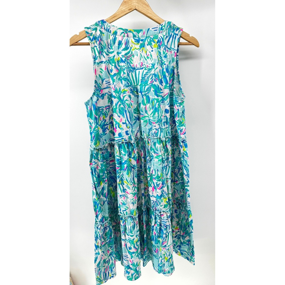 Lilly Pulitzer Lorina Swing Dress in the vibrant Blue Ibiza Cabana Size Large - Picture 3 of 11